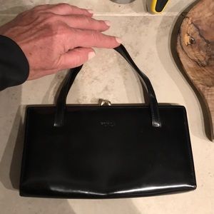 Furla black leather wallet/ bag.